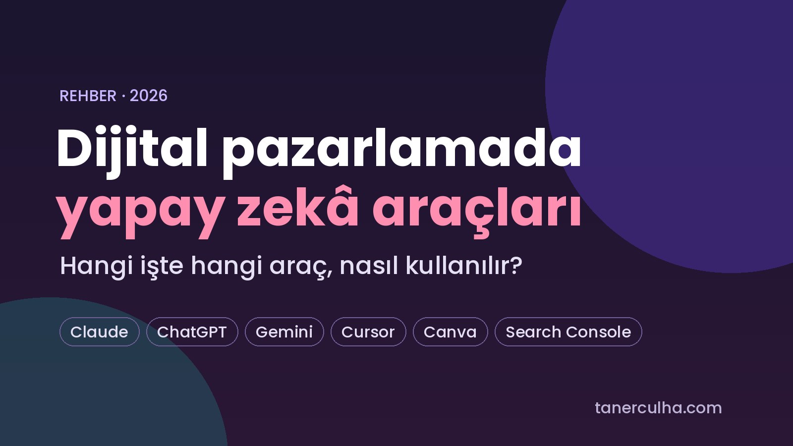 Dijital pazarlamada yapay zekâ araçları rehberi 2026